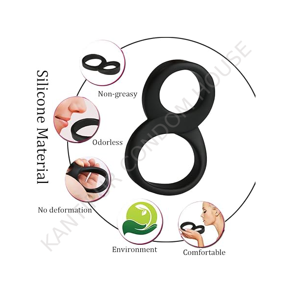 8 Shape Double Ring Soft Silicone Rings Scrotum Cock Ring
