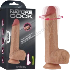 8.5″ Dual layered Silicone Rotating Nature Cock Anthony-LV4032