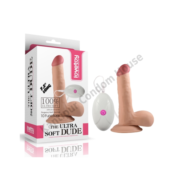 7.5" The Ultra Soft Dude Vibrating Dildo -LV1091