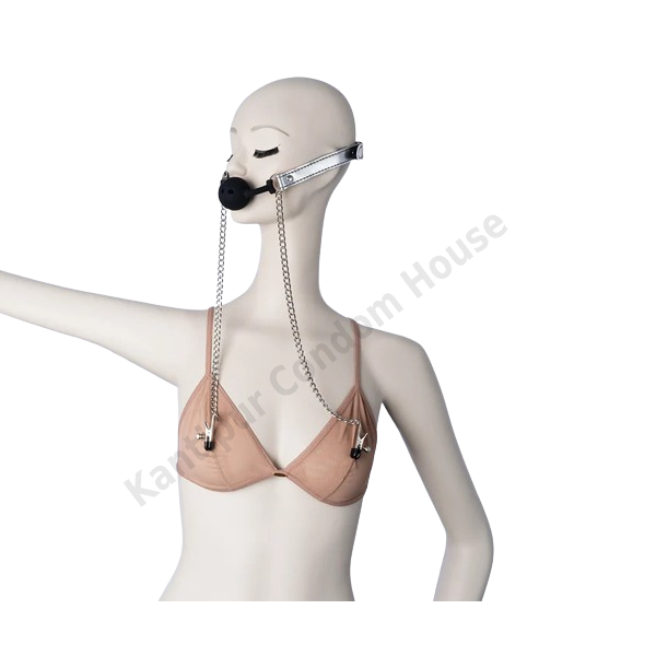 Breathable Ball Gag With Nipple Clamp -LV761007
